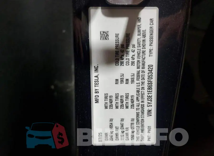 5YJ3E1EB6SF053420 Photo# 12