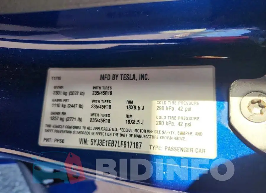 5YJ3E1EB7LF617187 Photo# 12