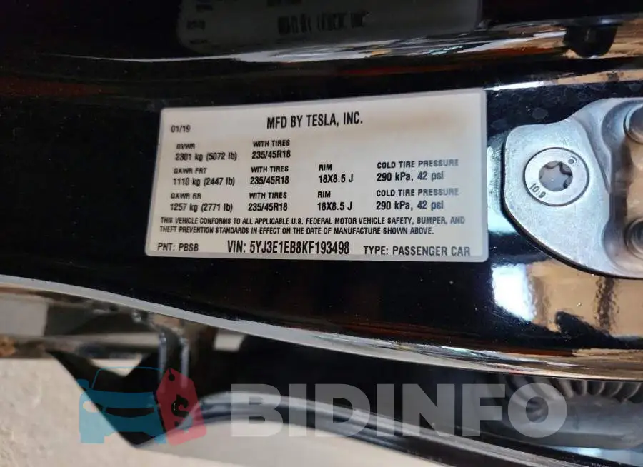 5YJ3E1EB8KF193498 Photo# 13