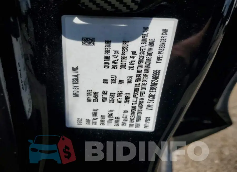 5YJ3E1EB8NF246995 Photo# 12