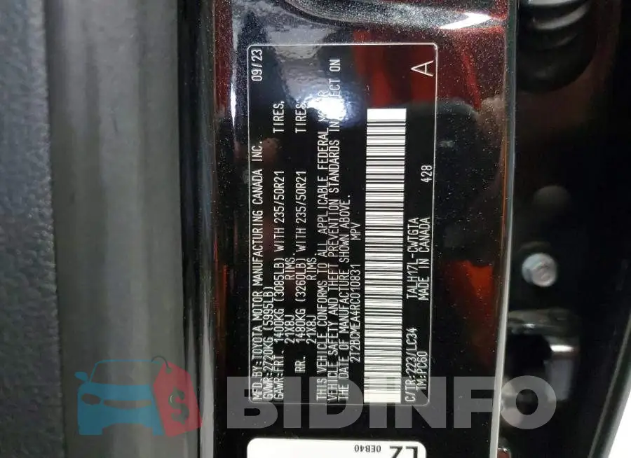 2T2BCMEA4RC010831 Photo# 14