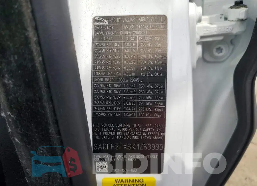 SADFP2FX6K1Z63993 Photo# 13