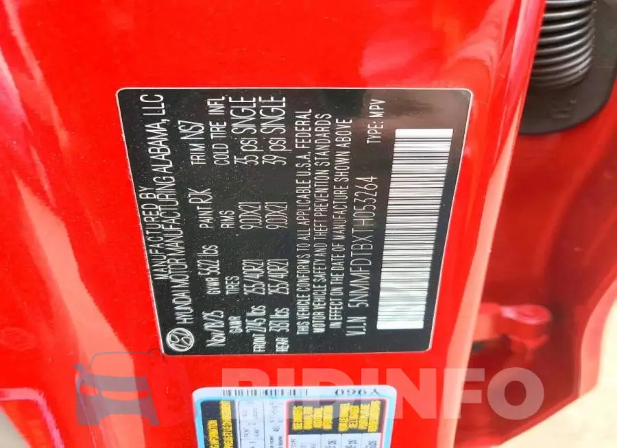 5NMMFDTBXTH053264 Photo# 13