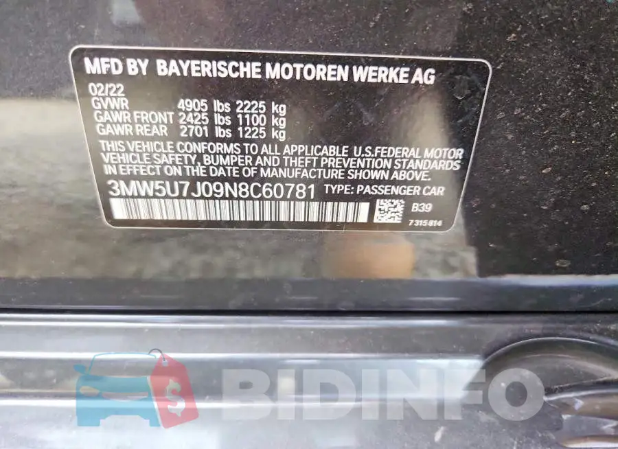 3MW5U7J09N8C60781 Photo# 12