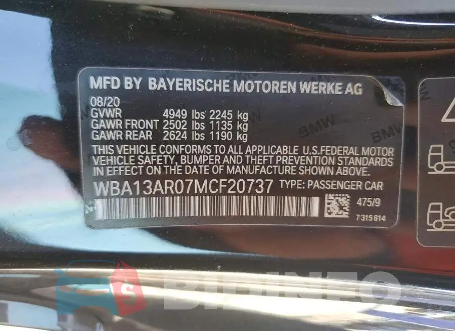 WBA13AR07MCF20737 Photo# 13