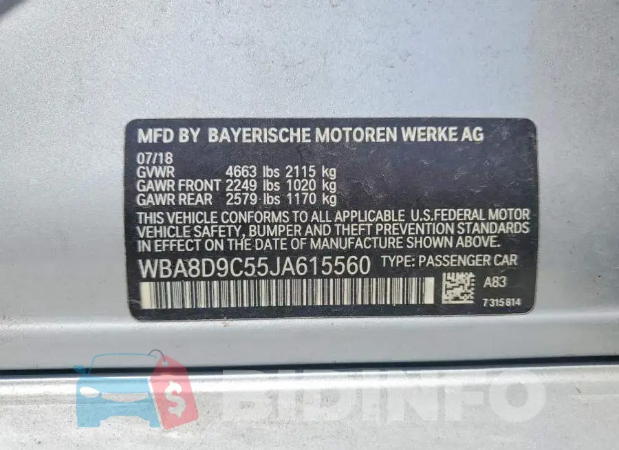 WBA8D9C55JA615560 Photo# 12
