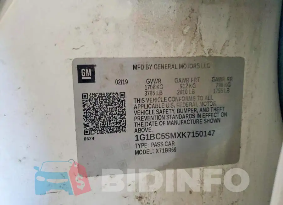 1G1BC5SMXK7150147 Photo# 12