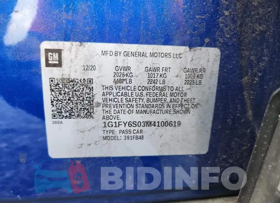 1G1FY6S03M4100619 Photo# 12