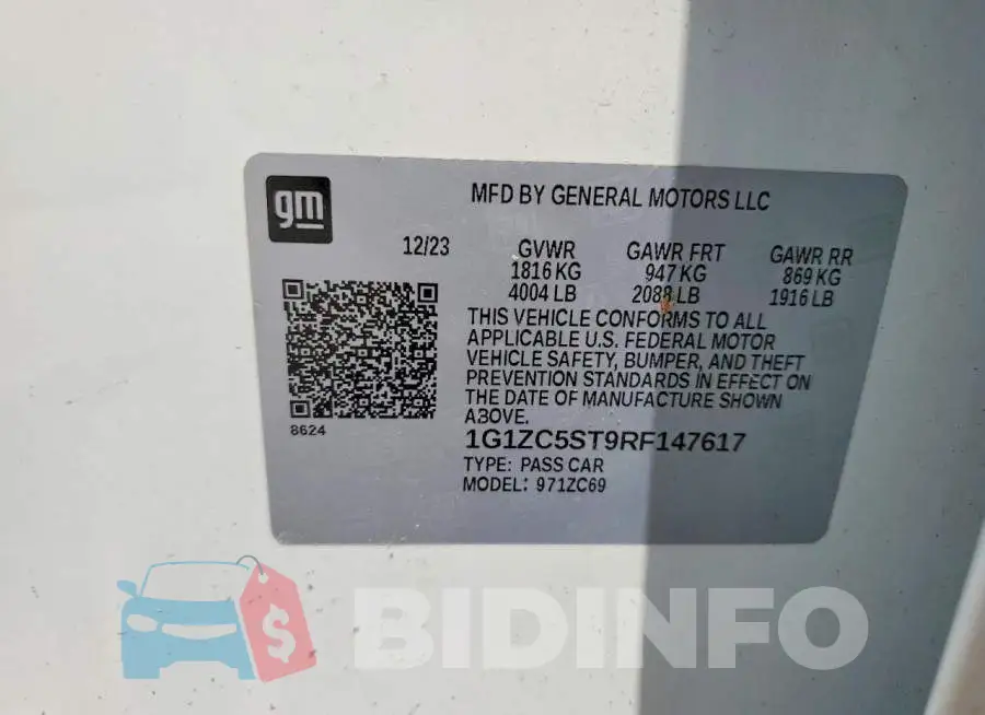1G1ZC5ST9RF147617 Photo# 13