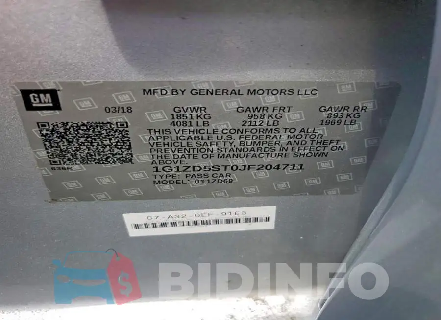 1G1ZD5ST0JF204711 Photo# 13