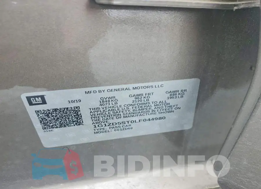 1G1ZD5ST0LF044980 Photo# 12