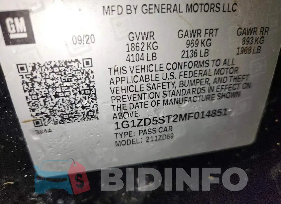 1G1ZD5ST2MF014851 Photo# 12