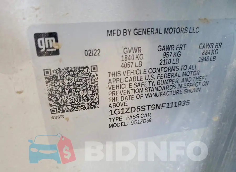 1G1ZD5ST9NF111935 Photo# 13