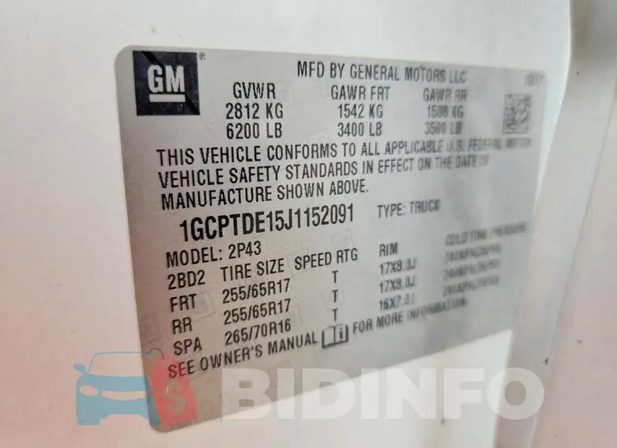 1GCPTDE15J1152091 Photo# 12
