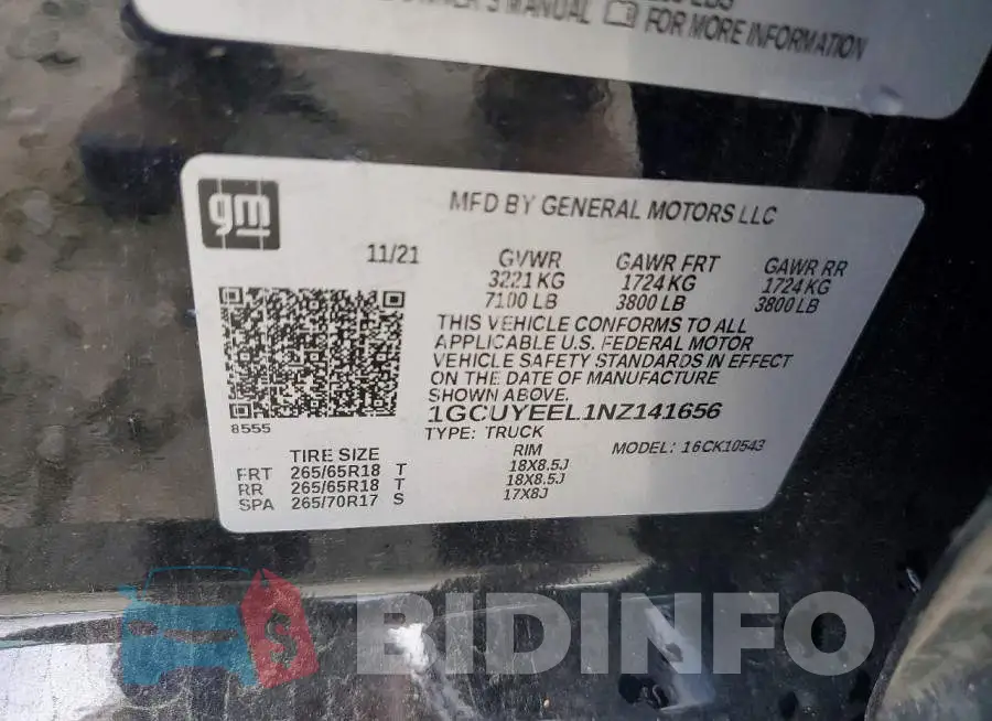 1GCUYEEL1NZ141656 Photo# 12