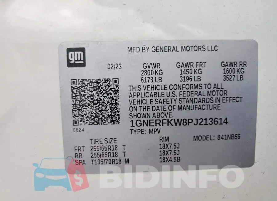 1GNERFKW8PJ213614 Photo# 13