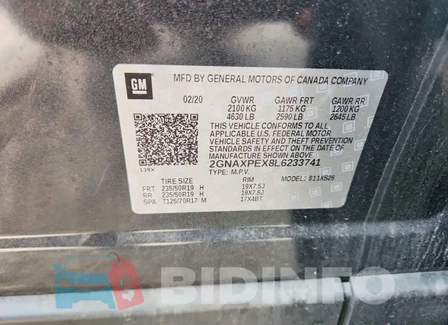 2GNAXPEX8L6233741 Photo# 14
