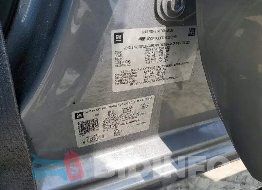 3GCPYCEF8LG186019 Photo# 12