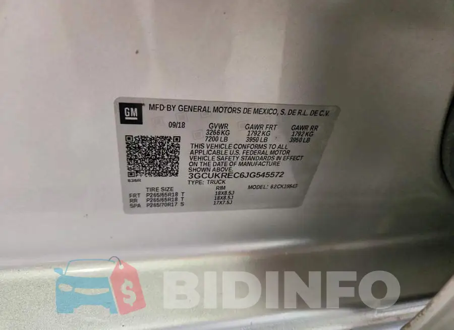 3GCUKREC6JG545572 Photo# 13