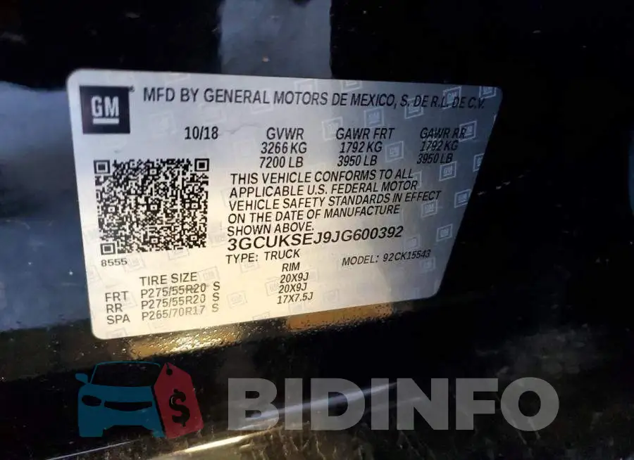 3GCUKSEJ9JG600392 Photo# 12