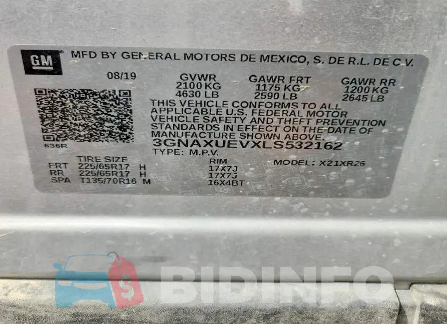 3GNAXUEVXLS532162 Photo# 13