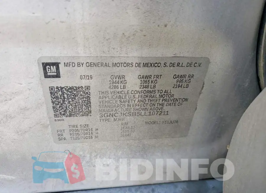3GNCJKSB5LL107211 Photo# 13