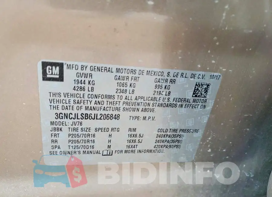 3GNCJLSB6JL206848 Photo# 14