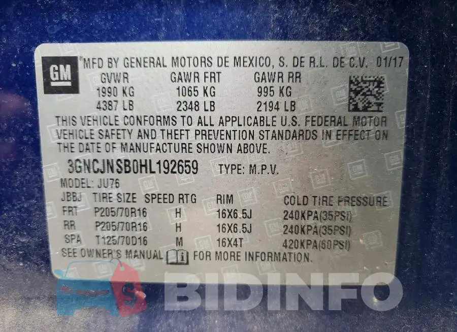 3GNCJNSB0HL192659 Photo# 13