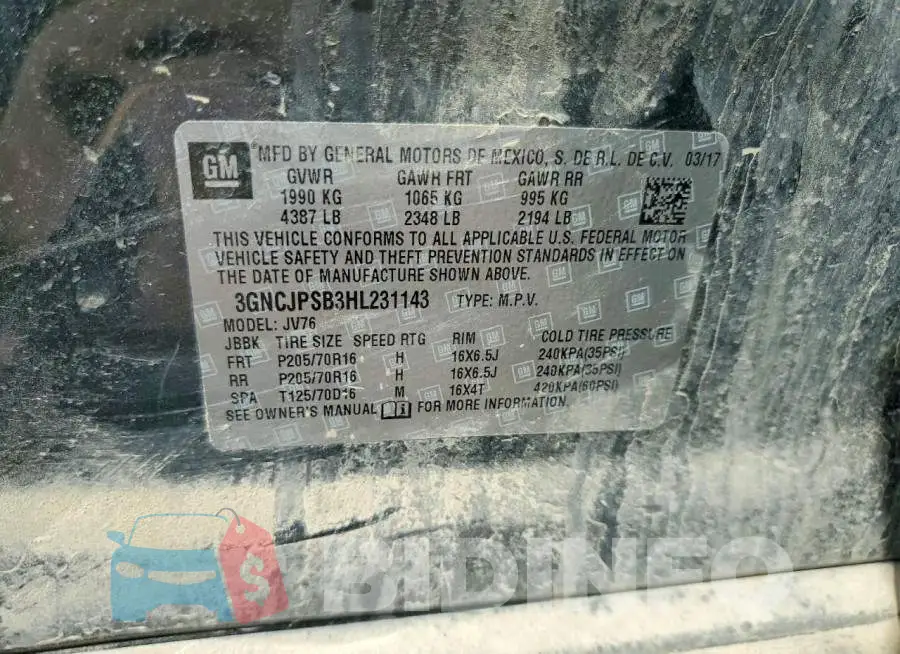 3GNCJPSB3HL231143 Photo# 13