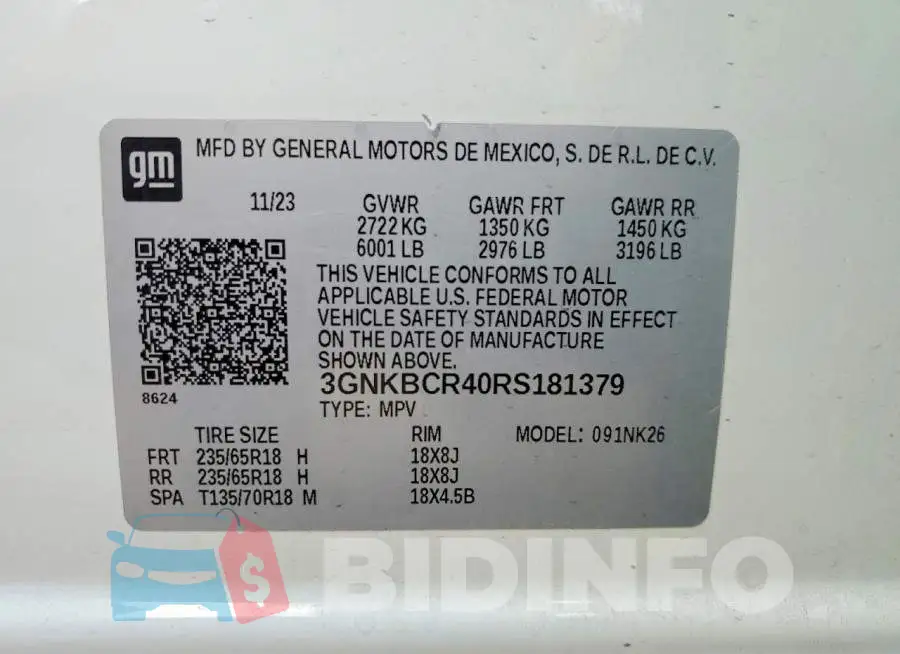3GNKBCR40RS181379 Photo# 13