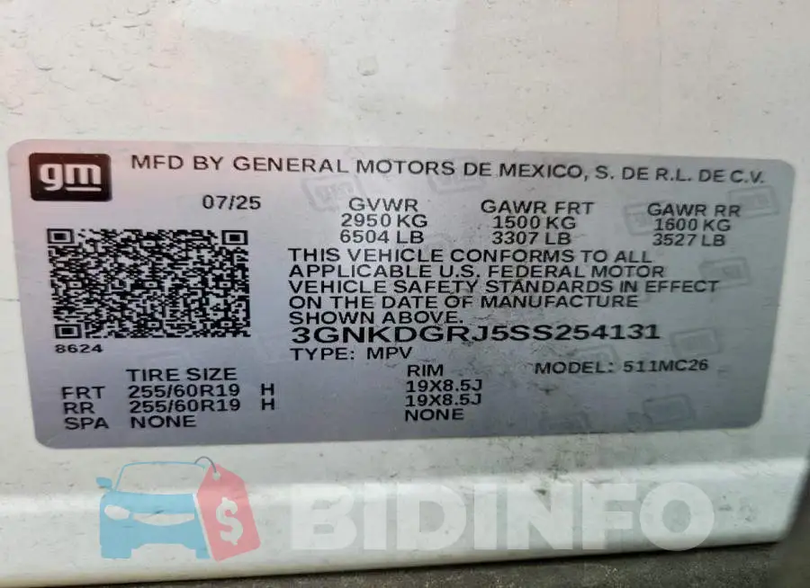 3GNKDGRJ5SS254131 Photo# 14