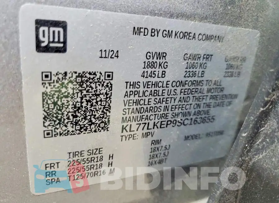 KL77LKEP9SC163655 Photo# 13