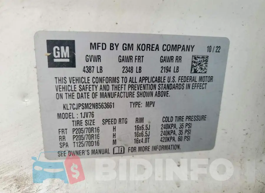 KL7CJPSM2NB563661 Photo# 13