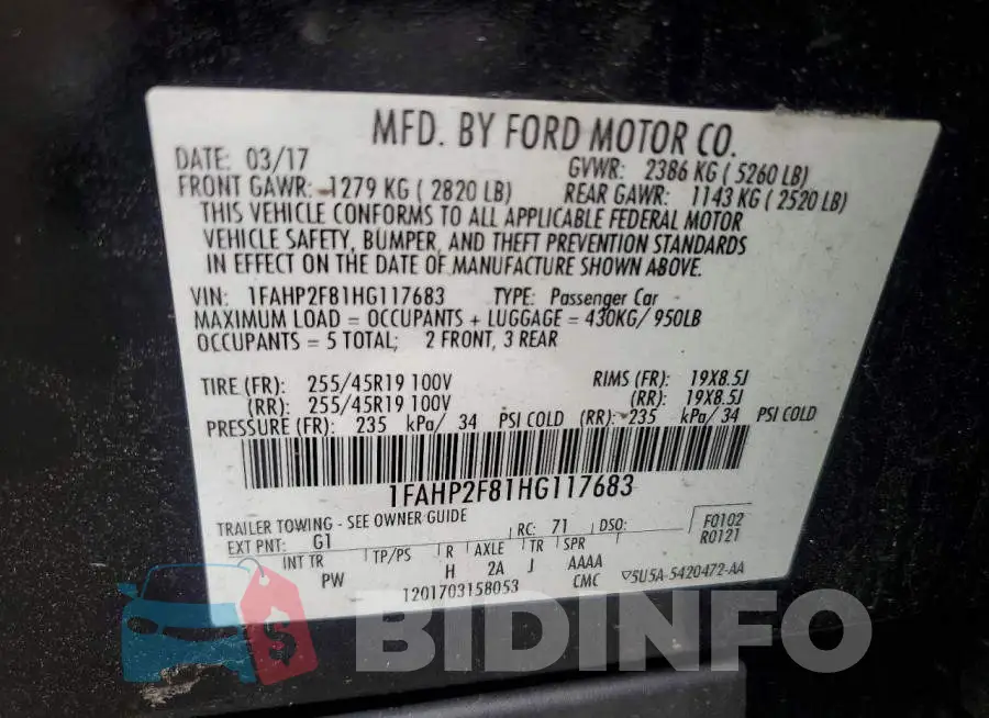 1FAHP2F81HG117683 Photo# 12