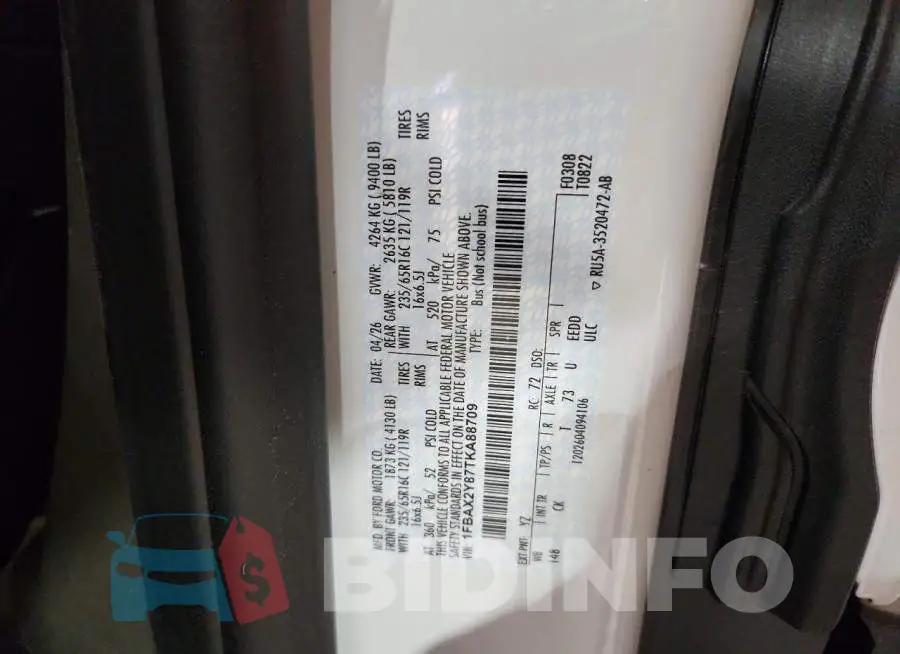 1FBAX2Y87TKA88709 Photo# 13