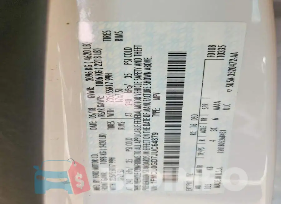 1FMCU0GD7JUC64879 Photo# 14