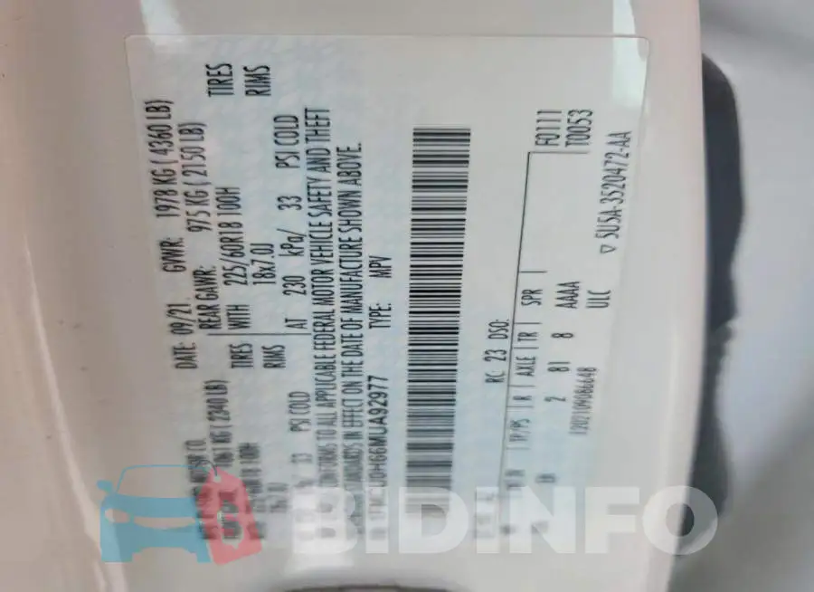 1FMCU0H66MUA92977 Photo# 13