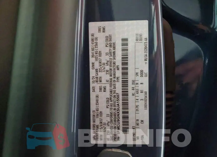 1FMCU9GNXSUA15507 Photo# 13
