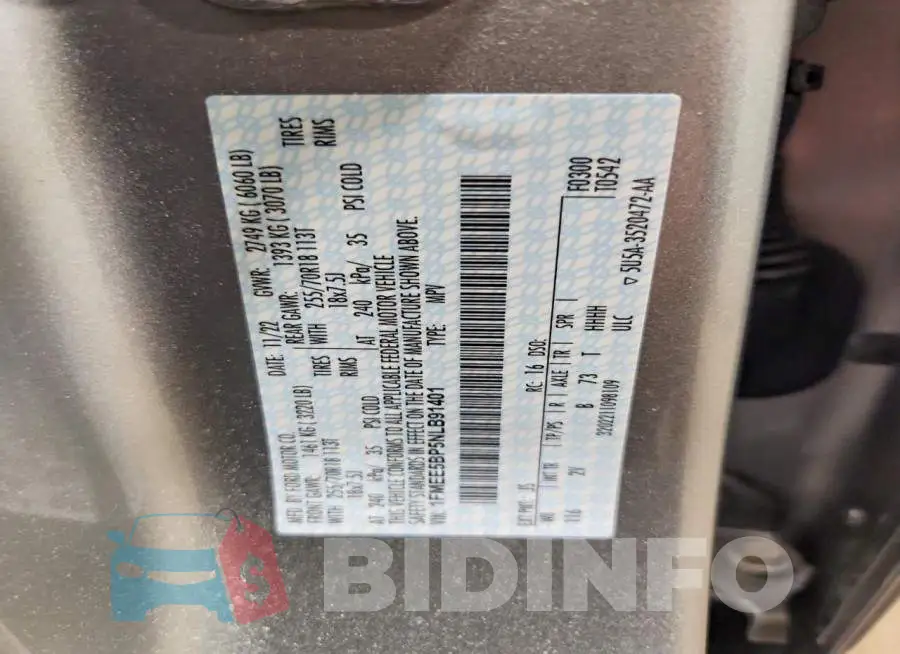 1FMEE5BP5NLB91401 Photo# 14