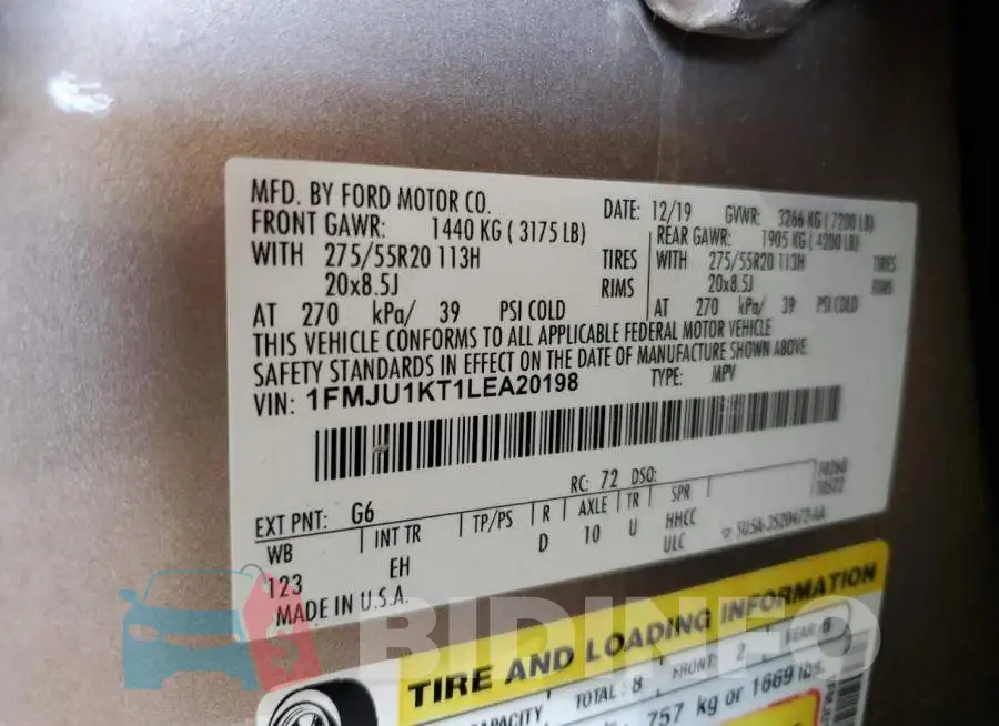 1FMJU1KT1LEA20198 Photo# 13