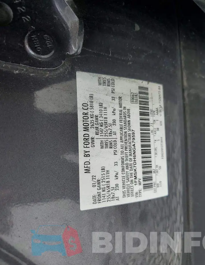 1FMSK7DH6NGA79597 Photo# 13