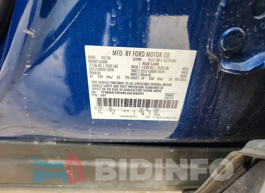 1FMSK7DH8LGC09201 Photo# 13