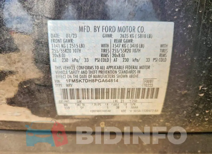 1FMSK7DH8PGA64814 Photo# 14