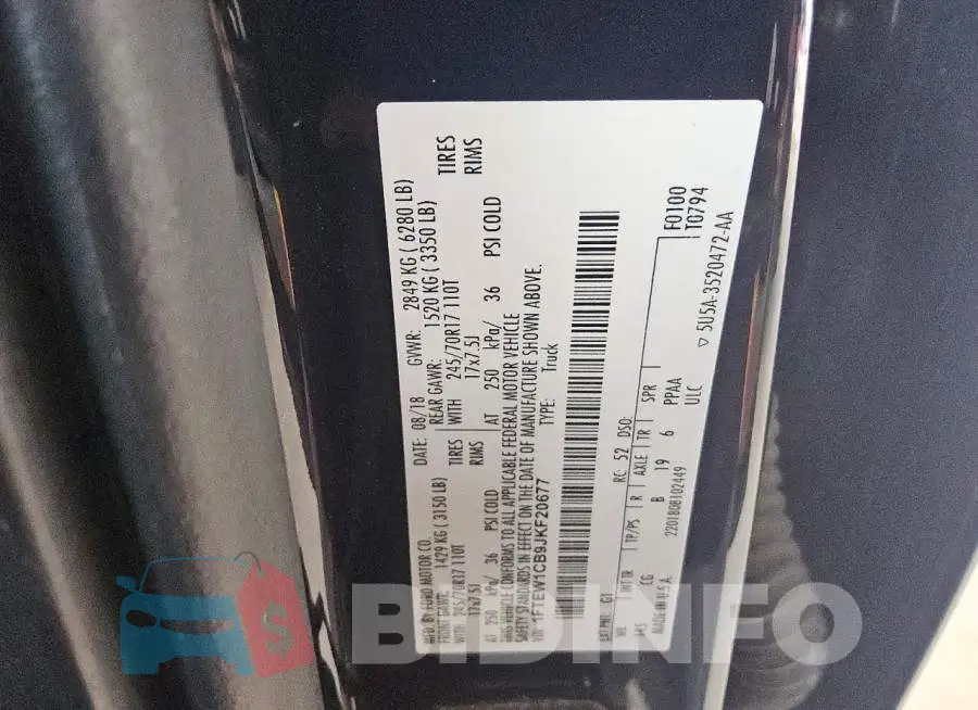 1FTEW1CB9JKF20677 Photo# 12