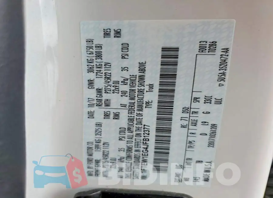 1FTEW1EG4JFB12377 Photo# 13
