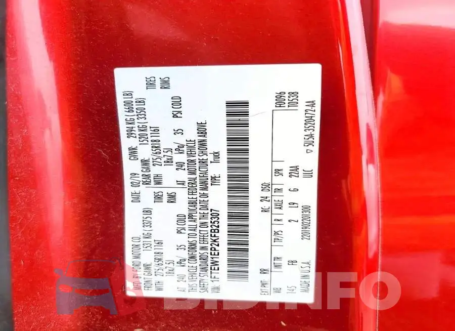 1FTEW1EP2KFB25307 Photo# 12
