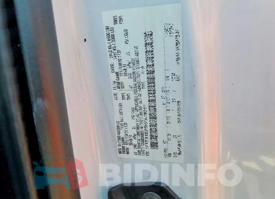 1FTEX1EP5HFA38913 Photo# 12
