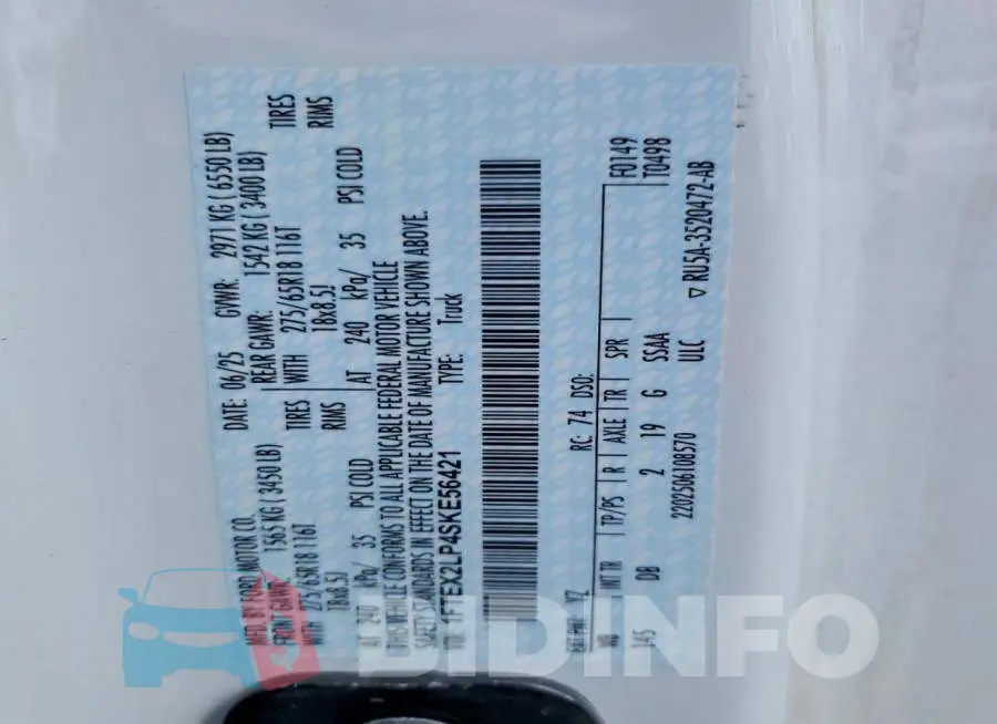 1FTEX2LP4SKE56421 Photo# 13
