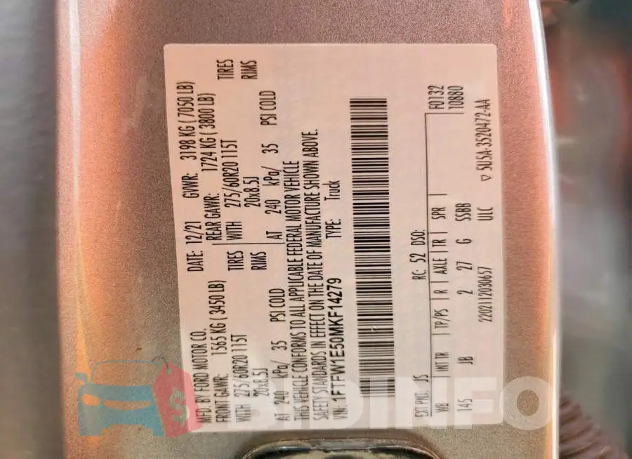 1FTFW1E50MKF14279 Photo# 14