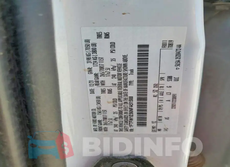 1FTFW1E56NFA51588 Photo# 13